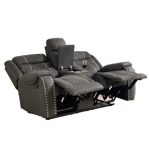 English Elm Recliner Club Chair Microfiber Upholstered with Brass Nailhead Trim for Living Room W3900P386434