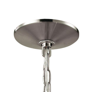 Thomas Lighting Jackson Three Light Chandelier Brushed Metal with White Glass for Dining Entryway Nickel 20 inches 1303CH/20