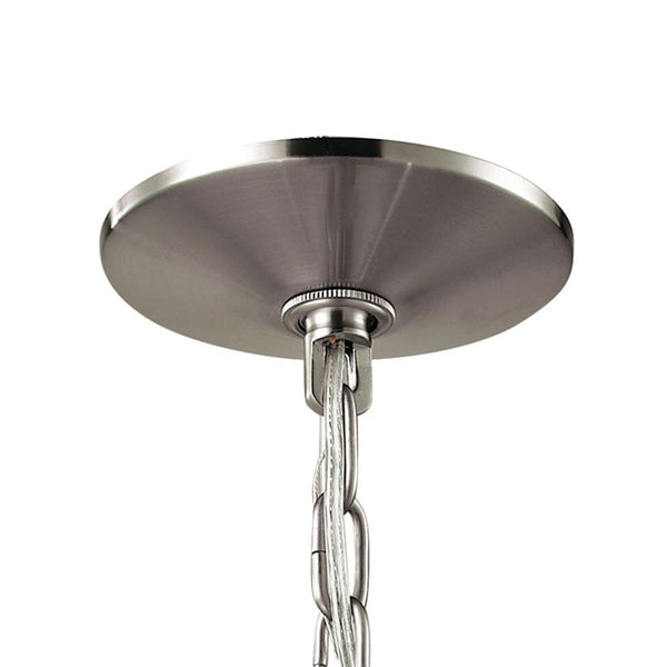 Thomas Lighting Jackson Three Light Chandelier Brushed Metal with White Glass for Dining Entryway Nickel 20 inches 1303CH/20