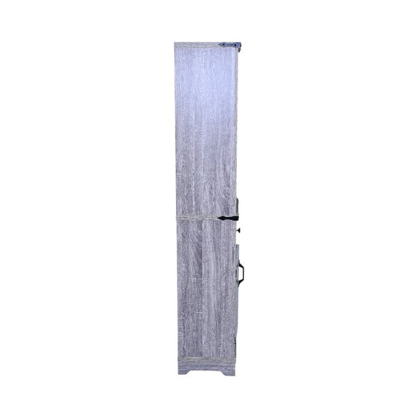 English Elm Narrow Farmhouse Bathroom Storage Cabinet with Adjustable Shelves, Drawer & Tall Linen Tower Design Grey+White W1412P271797