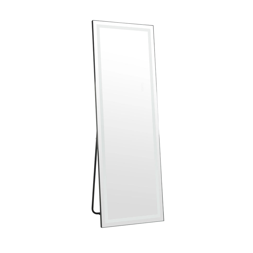 English Elm LED Mirror Full Length with Aviation Aluminum Frame, Explosion-Proof Glass, Dimmable Lights, Stand-Up W2709P178789