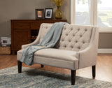 1305APA Light Gray Upholstered Button Tufted Bench