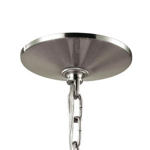 Thomas Lighting Jackson Three Light Chandelier Brushed Metal with White Glass for Dining Entryway Nickel 22 inches 1305CH/20