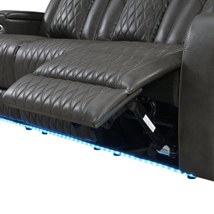 English Elm Taddeo Power Reclining Sofa with Led Lighting Usb Ports and Wireless Charging Pad B2726P435904