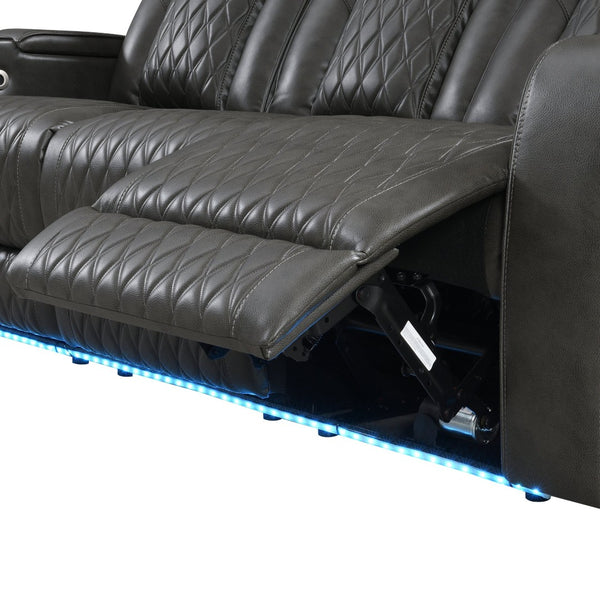English Elm Taddeo Power Reclining Sofa with Led Lighting Usb Ports and Wireless Charging Pad B2726P435904