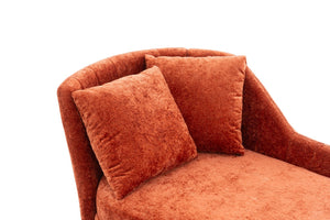 English Elm 58'' Chenille Chaise Lounge with Footstool Pocket Spring Comfort for Bedroom Living Room Red W2363S00088