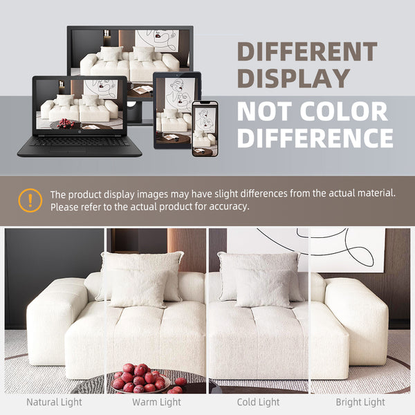 English Elm Modern Oversized Modular Sectional Sofa - Sparkling Chenille, 2 Chaise Lounges, 4 Pillows, No Assembly W1885S00065