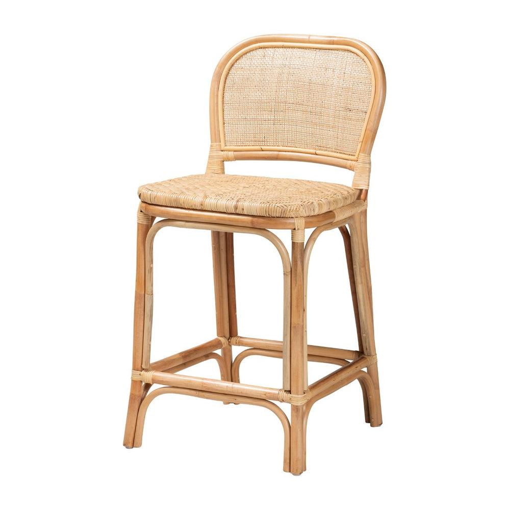 Baxton Studio bali Modern Bohemian Rattan Counter Stool - Artisan-Made, Fully Assembled, Unique Tropical Design Adrena-Rattan-CS