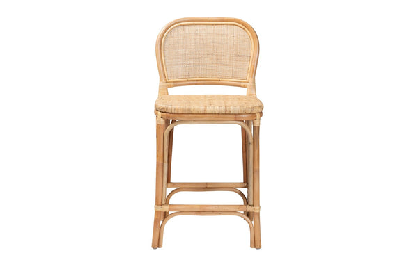 Baxton Studio bali Modern Bohemian Rattan Counter Stool - Artisan-Made, Fully Assembled, Unique Tropical Design Adrena-Rattan-CS