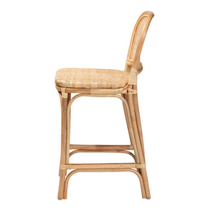 Baxton Studio bali Modern Bohemian Rattan Counter Stool - Artisan-Made, Fully Assembled, Unique Tropical Design Adrena-Rattan-CS