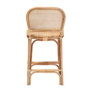 Baxton Studio bali Modern Bohemian Rattan Counter Stool - Artisan-Made, Fully Assembled, Unique Tropical Design Adrena-Rattan-CS