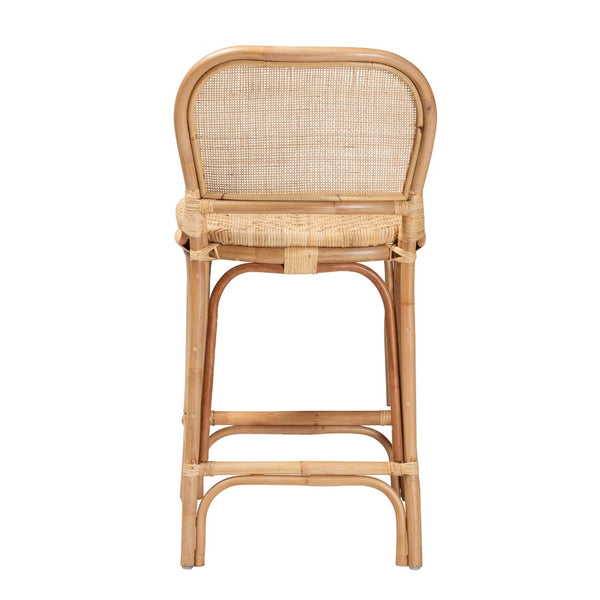 Baxton Studio bali Modern Bohemian Rattan Counter Stool - Artisan-Made, Fully Assembled, Unique Tropical Design Adrena-Rattan-CS