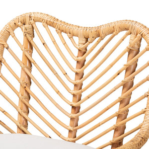 Baxton Studio bali Arween Modern Bohemian Rattan Counter Stool with Plush Cushion and Airy Design for Comfort Arween-Rattan-CS