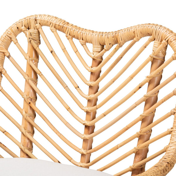 Baxton Studio bali Arween Modern Bohemian Rattan Counter Stool with Plush Cushion and Airy Design for Comfort Arween-Rattan-CS