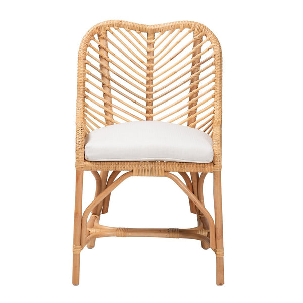 Baxton Studio bali Bali Arween Rattan Dining Chair - Modern Bohemian Style with Removable Cushion & Artisan Craftsmanship Arween-Rattan-DC
