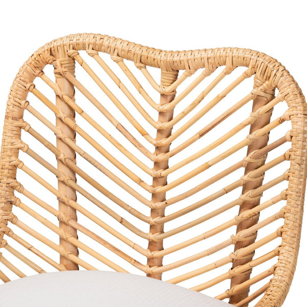 Baxton Studio bali Bali Arween Rattan Dining Chair - Modern Bohemian Style with Removable Cushion & Artisan Craftsmanship Arween-Rattan-DC