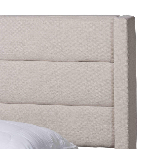 Baxton Studio Baxton Braylon Mid-Century Modern Beige Fabric Storage Bed with Channel-Tufted Headboard Design Full CF 9270-A-Coronado-A-Beige-Full