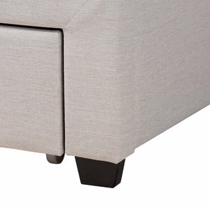 Baxton Studio Baxton Braylon Mid-Century Modern Beige Fabric Storage Bed with Channel-Tufted Headboard Design Full CF 9270-A-Coronado-A-Beige-Full