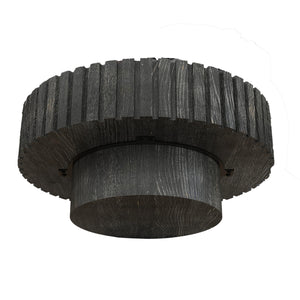 English Elm Modern Circular Black Coffee Table, 31.4-Inch Natural Wood Design For Living, Study & Dining Rooms W1727P251153