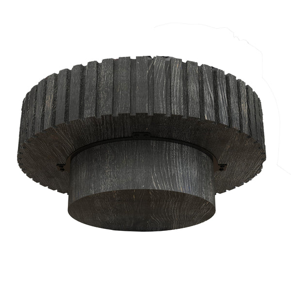 English Elm Modern Circular Black Coffee Table, 31.4-Inch Natural Wood Design For Living, Study & Dining Rooms W1727P251153