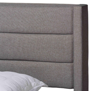 Baxton Studio Baxton Braylon Queen Storage Platform Bed in Light Grey Fabric with Modern Wingback Headboard Design CF 9270-A-Coronado-A-Grey-Queen