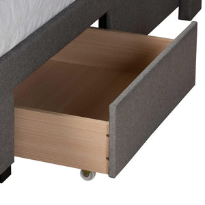 Baxton Studio Baxton Braylon Queen Storage Platform Bed in Light Grey Fabric with Modern Wingback Headboard Design CF 9270-A-Coronado-A-Grey-Queen