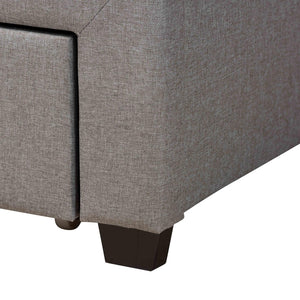 Baxton Studio Baxton Braylon Queen Storage Platform Bed in Light Grey Fabric with Modern Wingback Headboard Design CF 9270-A-Coronado-A-Grey-Queen
