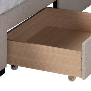Baxton Studio Baxton Studio Coronado Mid-Century Modern Platform Bed with Storage Drawers for a Stylish Bedroom Beige Full CF 9270-B-Coronado-B-Beige-Full