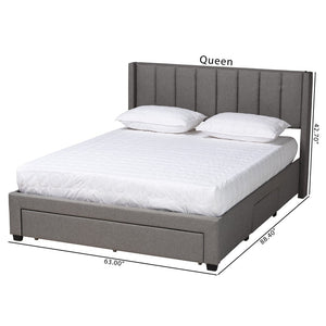 Baxton Studio Baxton Studio Coronado Mid-Century Modern Platform Bed with Storage Drawers for a Stylish Bedroom Grey Full CF 9270-B-Coronado-B-Grey-Full