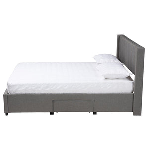 Baxton Studio Baxton Studio Coronado Mid-Century Modern Platform Bed with Storage Drawers for a Stylish Bedroom Grey Full CF 9270-B-Coronado-B-Grey-Full