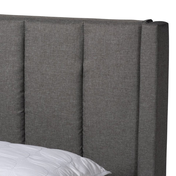 Baxton Studio Baxton Studio Coronado Mid-Century Modern Platform Bed with Storage Drawers for a Stylish Bedroom Grey Full CF 9270-B-Coronado-B-Grey-Full