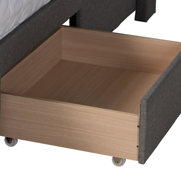 Baxton Studio Baxton Studio Coronado Mid-Century Modern Platform Bed with Storage Drawers for a Stylish Bedroom Grey Full CF 9270-B-Coronado-B-Grey-Full
