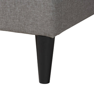 Baxton Studio Baxton Casol Mid-Century Modern Queen Platform Bed with Wingback Headboard in Grey Upholstery CF 9272-C-Vele-C-Grey-Queen