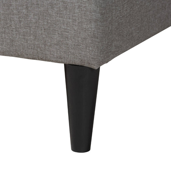 Baxton Studio Baxton Casol Mid-Century Modern Queen Platform Bed with Wingback Headboard in Grey Upholstery CF 9272-C-Vele-C-Grey-Queen