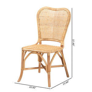 Baxton Studio bali Bali Irene Rattan Dining Chair - Handcrafted Modern Bohemian Style for Coastal and Eclectic Spaces Irene-Rattan-DC