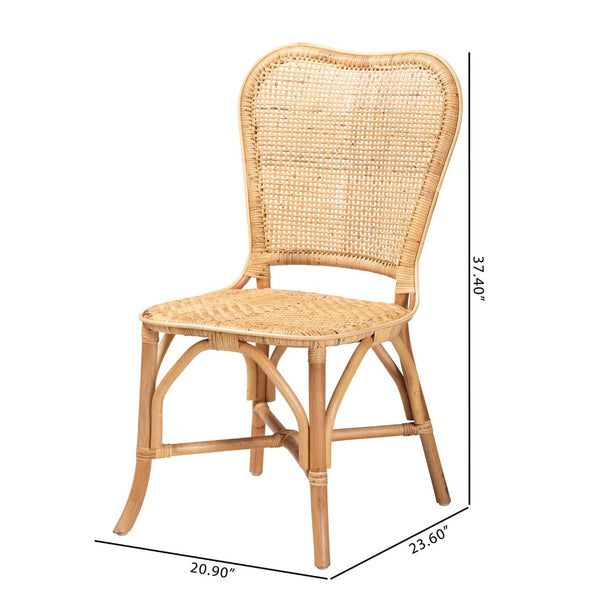 Baxton Studio bali Bali Irene Rattan Dining Chair - Handcrafted Modern Bohemian Style for Coastal and Eclectic Spaces Irene-Rattan-DC