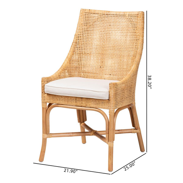 Baxton Studio bali Bella Modern Bohemian Rattan Dining Chair – Handcrafted, Comfortable, and Stylish for All Interiors Bella-Rattan-DC