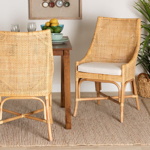 Baxton Studio bali Bella Modern Bohemian Rattan Dining Chair – Handcrafted, Comfortable, and Stylish for All Interiors Bella-Rattan-DC