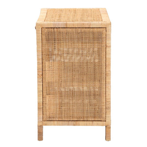 Baxton Studio bali Bella Modern Bohemian Console Table - Natural Mahogany & Rattan, 1-Drawer Design, Fully Assembled Bella-Mahogany-Console