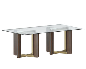 Sunpan Glass Dining Table Top - Rectangular Clear Tempered Design for Denver, Lianne, London Bases 86.5"