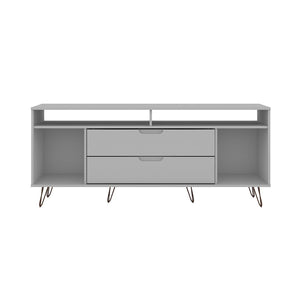 Manhattan Comfort Rockefeller Mid-Century Modern TV Stand White 130GMC1