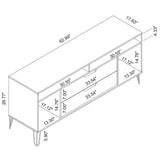 Manhattan Comfort Rockefeller Mid-Century Modern TV Stand White 130GMC1