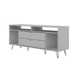 Manhattan Comfort Rockefeller Mid-Century Modern TV Stand White 130GMC1