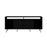 Manhattan Comfort Rockefeller Mid-Century Modern TV Stand Black 130GMC2