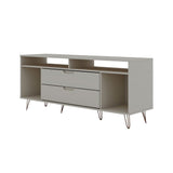 Manhattan Comfort Rockefeller Mid-Century Modern TV Stand Off White 130GMC3