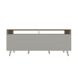 Manhattan Comfort Rockefeller Mid-Century Modern TV Stand Off White 130GMC3