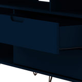 Manhattan Comfort Rockefeller Mid-Century Modern TV Stand Tatiana Midnight Blue 130GMC4