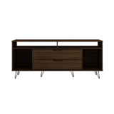 Manhattan Comfort Rockefeller Mid-Century Modern TV Stand Brown 130GMC5