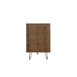 Manhattan Comfort Rockefeller Mid-Century Modern TV Stand Nature and Textured Grey 130GMC7