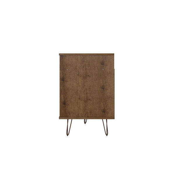 Manhattan Comfort Rockefeller Mid-Century Modern TV Stand Nature and Textured Grey 130GMC7